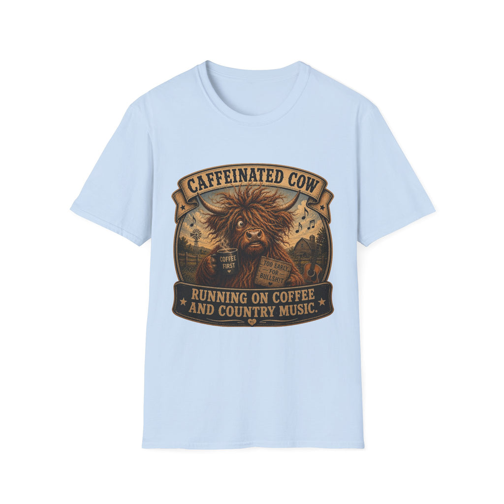 Caffeinated Cow Unisex Softstyle T-Shirt