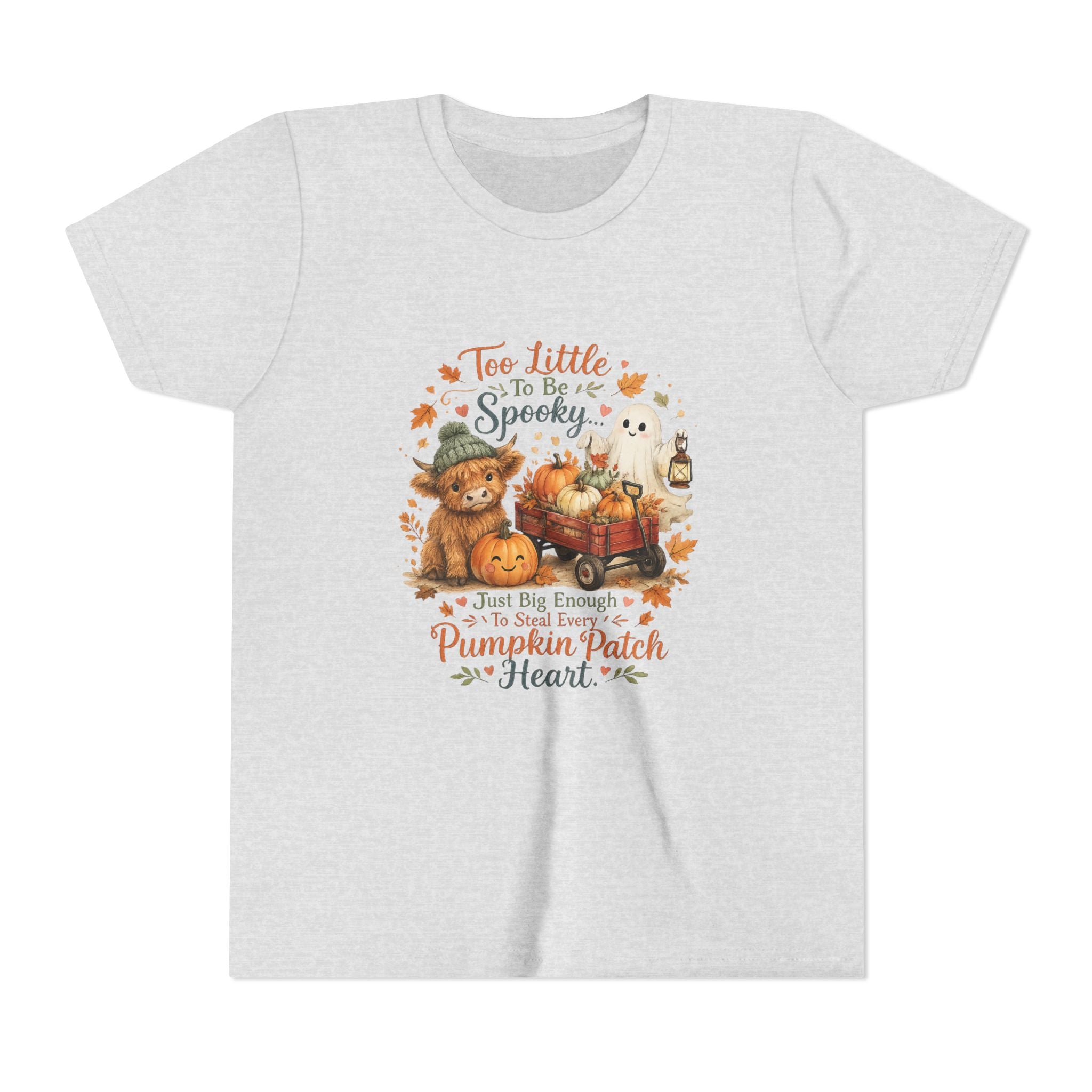 'Too Little to be Spooky, Just Big Enough to Have a Pumpkin Patch Heart' Halloween Fall Kids Shirt — Youth Tee