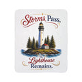 Storms Pass. The Lighthouse Remains Fleece Sherpa Blanket