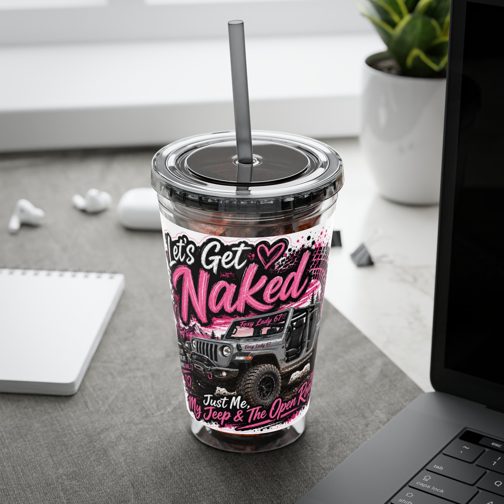 “Let’s Get Naked” Jeep Off‑Road — Straw Cup 16oz Tumbler
