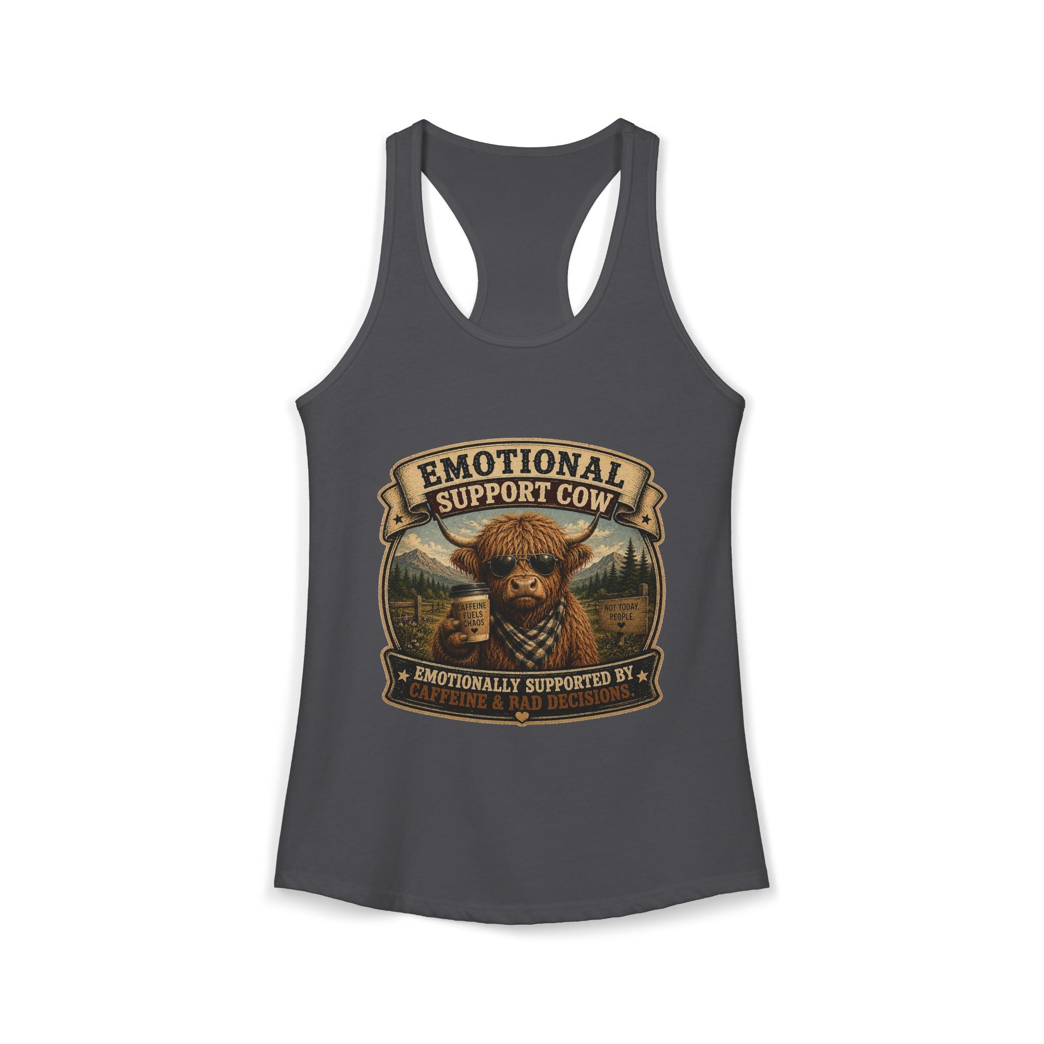 Emotional Support Cow Women's Ideal Racerback Tank