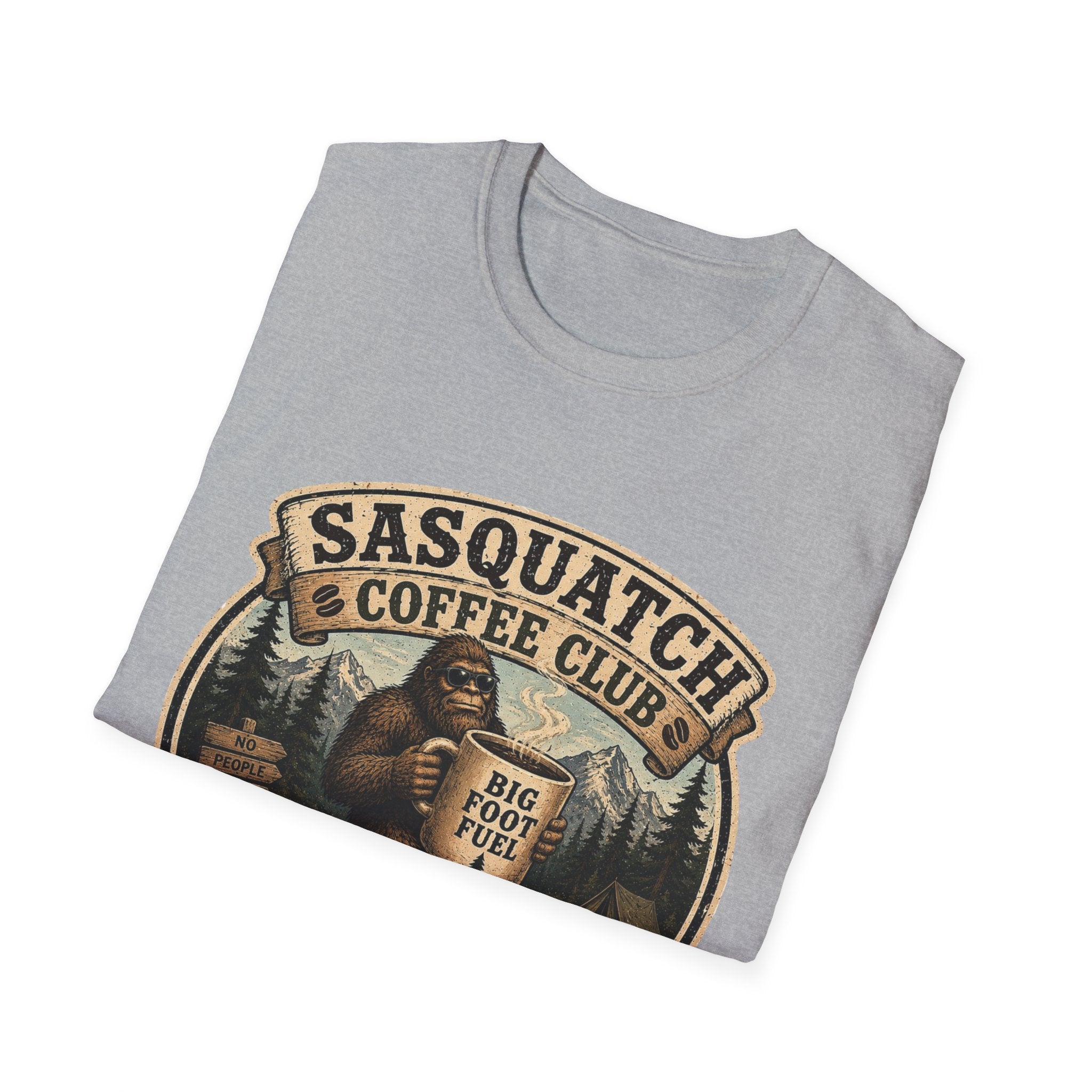 Sasquatch Coffee Club T-Shirt — "Running on Caffeine and Bad Decisions"