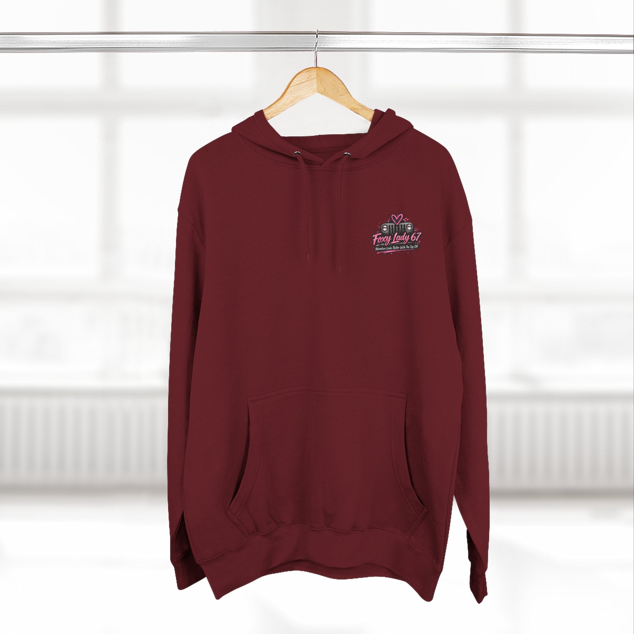 Let's Get Naked Jeep (design on front and back) Three-Panel Fleece Hoodie