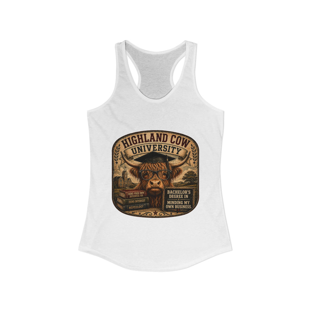 Highland Cow University Women's Ideal Racerback Tank