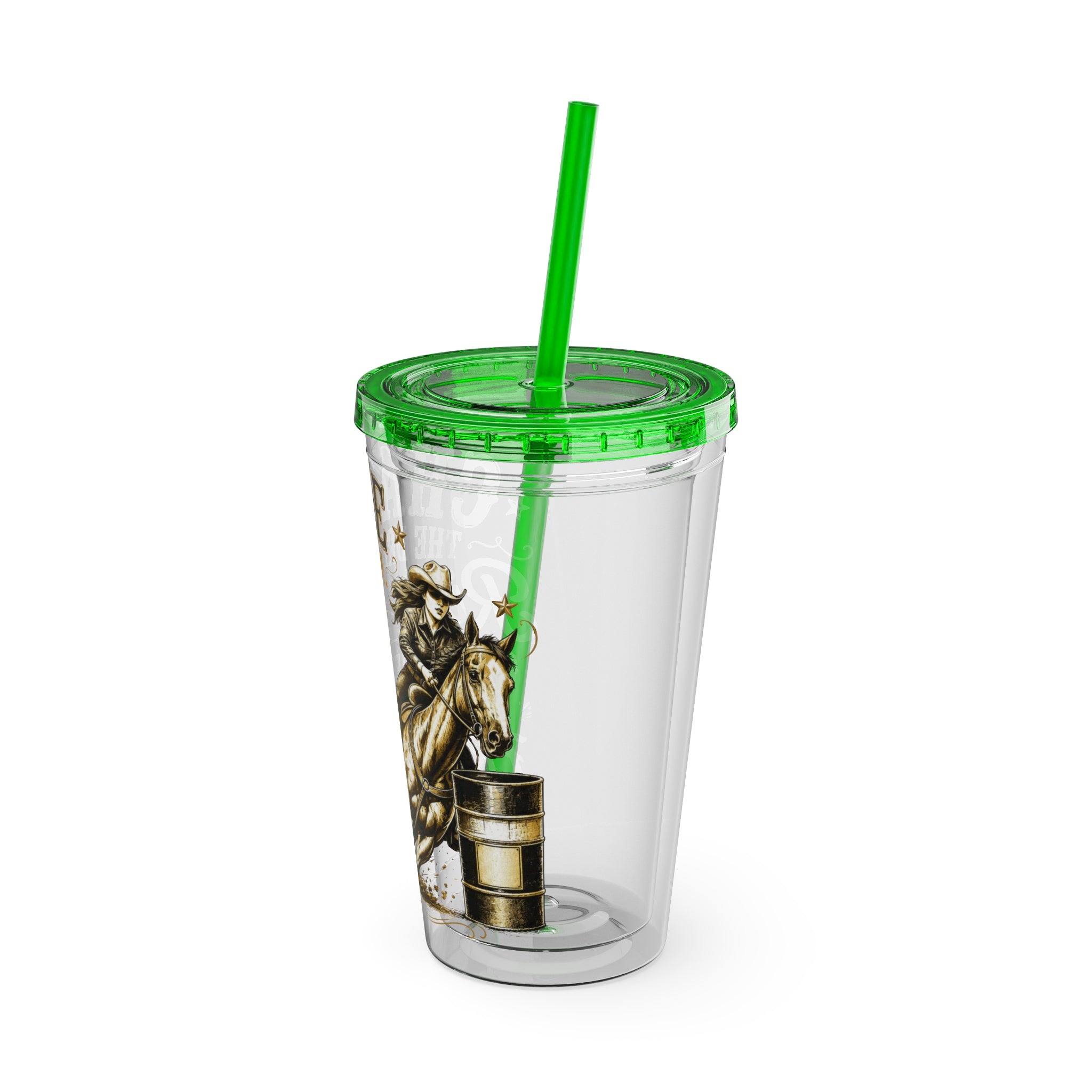 Inspirational Horse Tumbler with Straw — "Chase the Dream, Ride with Courage" 16oz