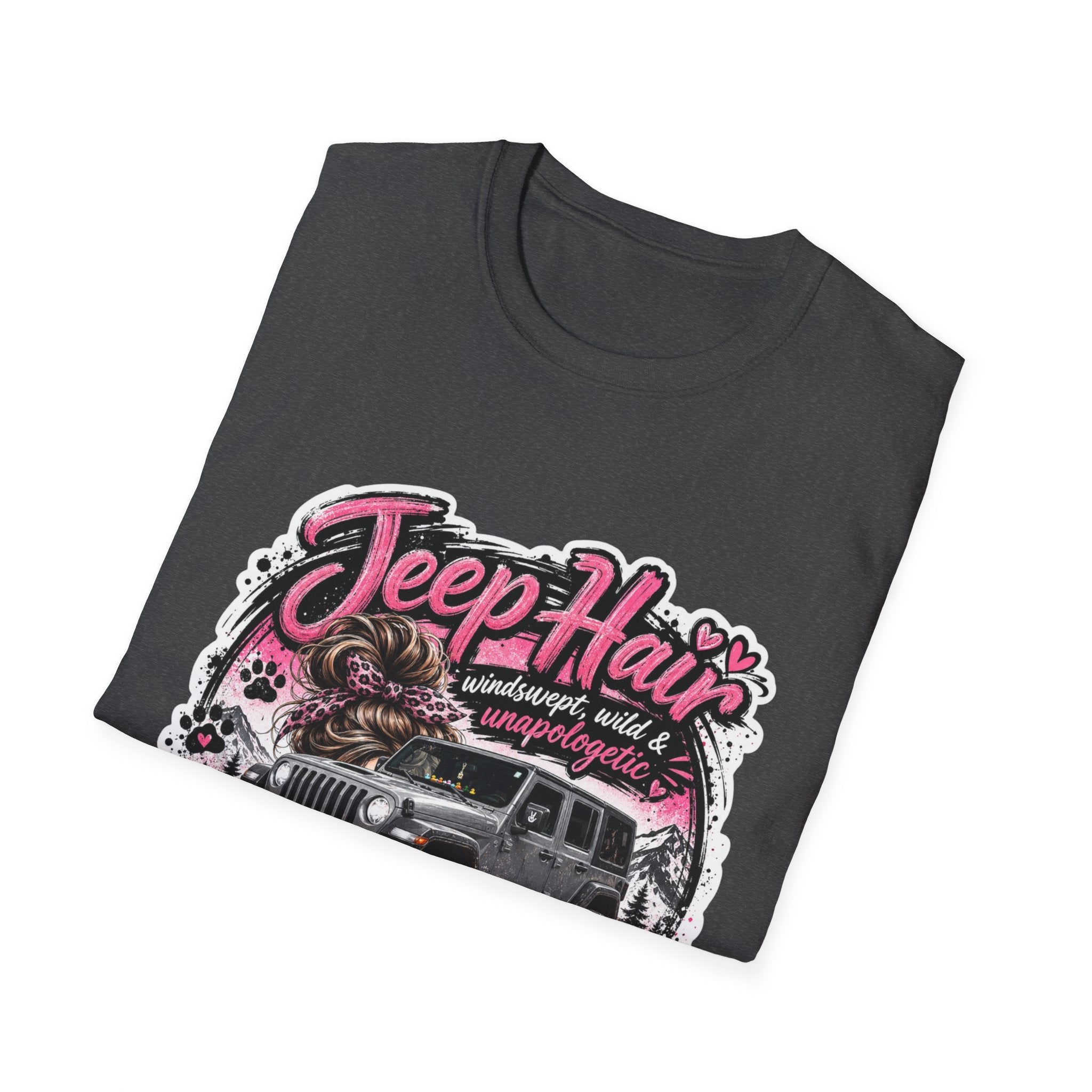 Jeep Hair Don't Care (Pink) Unisex Softstyle T-Shirt