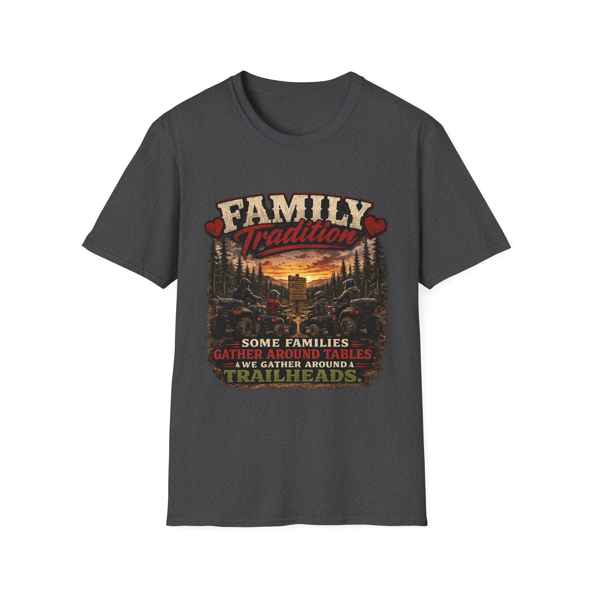 Family Tradition T-Shirt — Vintage Cabin Sunset Graphic Tee