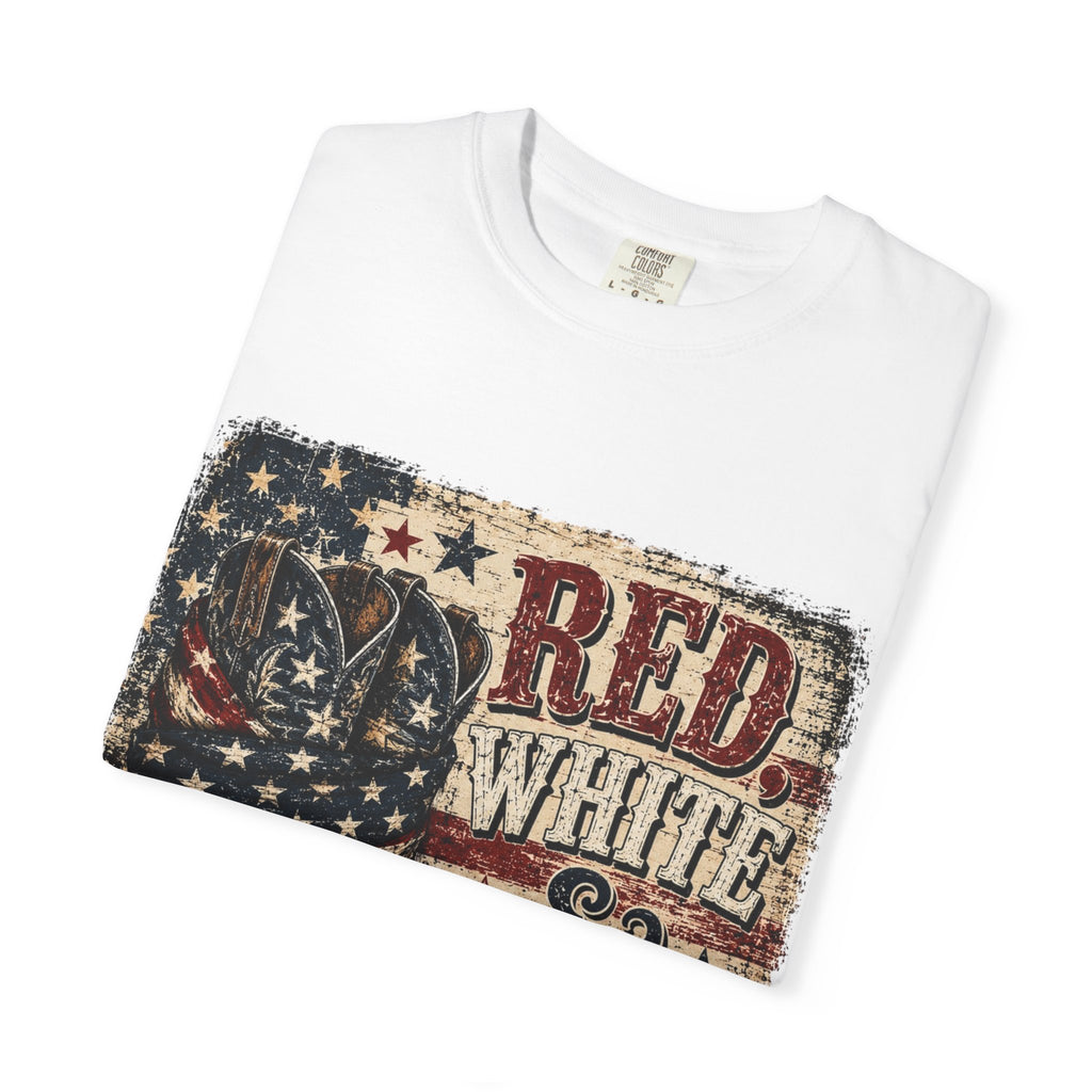 Patriotic "Red White & Boots" T-Shirt — American Flag Cowboy Boot Tee