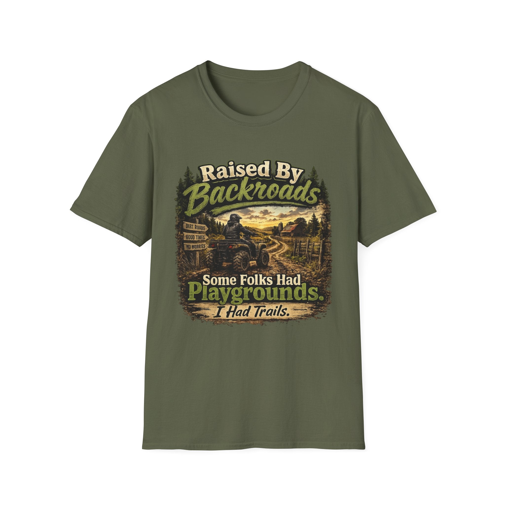 Raised By Backroads T-Shirt — Rustic Country Outdoor Graphic Tee