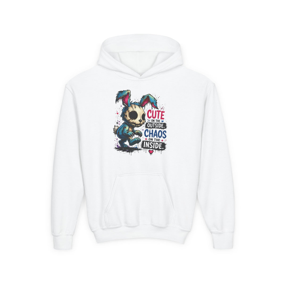 Cute on the Outside Choas on the Inside Youth Heavy Blend Hooded Sweatshirt