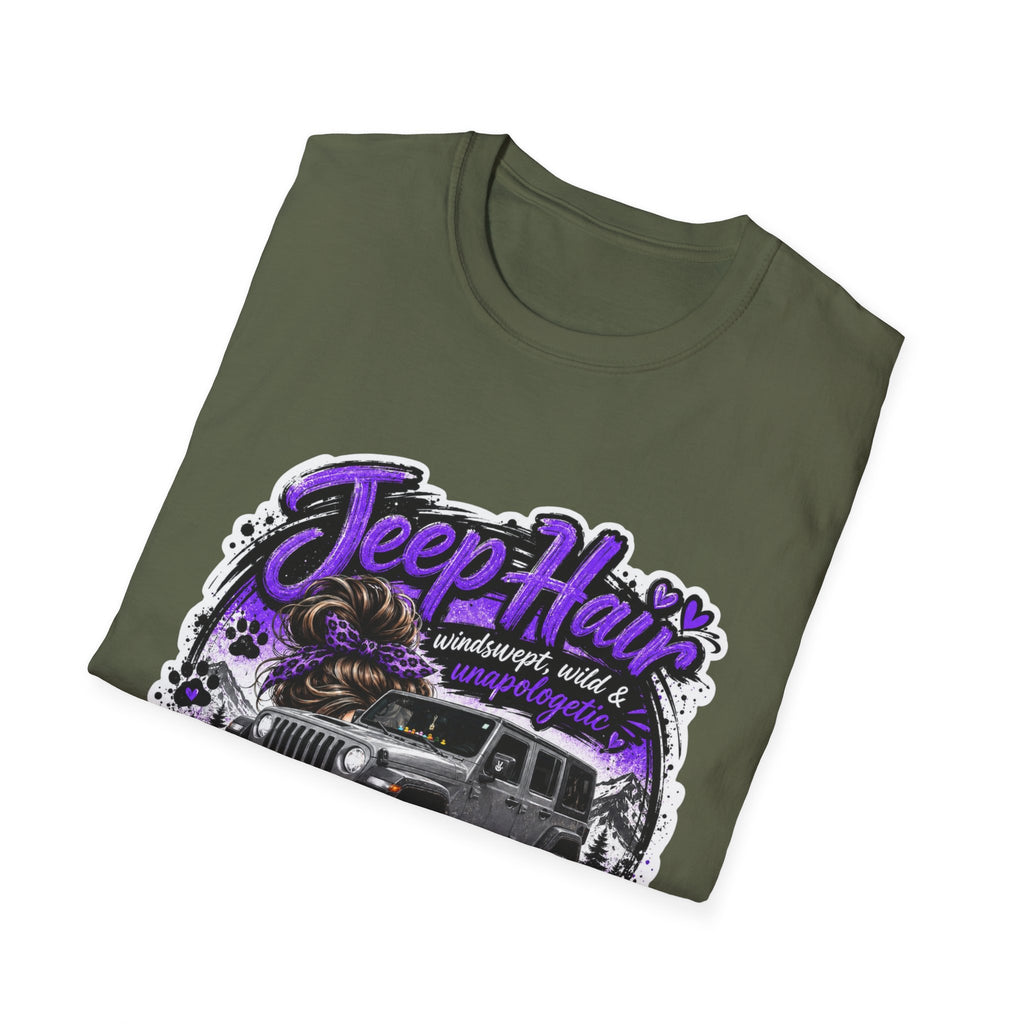 Jeep Hair Don't Care (Purple) Unisex Softstyle T-Shirt