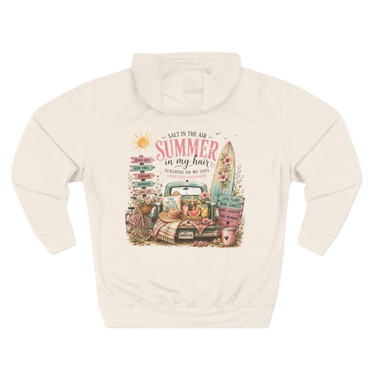 Salt in the Air Summer In my Hair - Women's Pull Over Hoodie