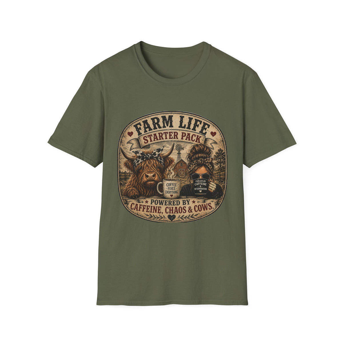 Farm Life Highland Cow Unisex Softstyle T-Shirt