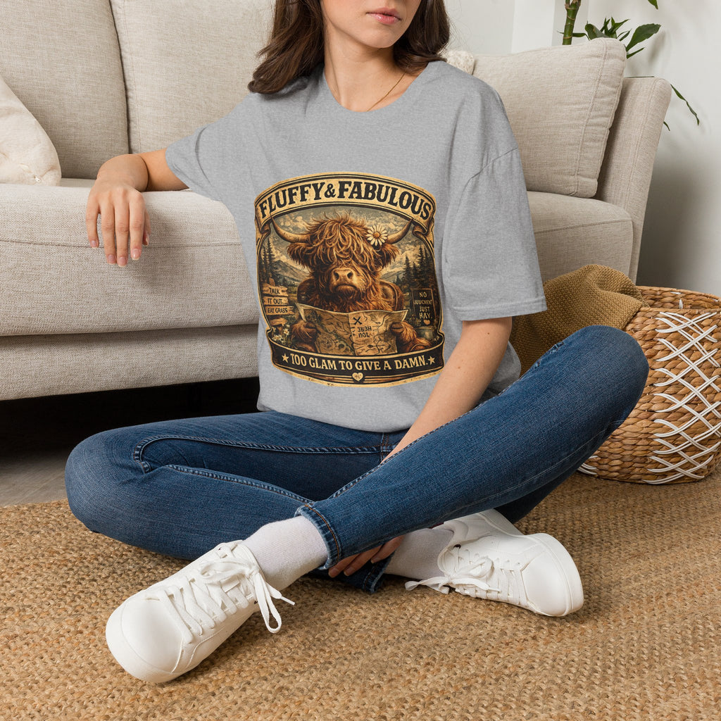Fluffy & Fabulous Highland Cow Unisex Softstyle T-Shirt