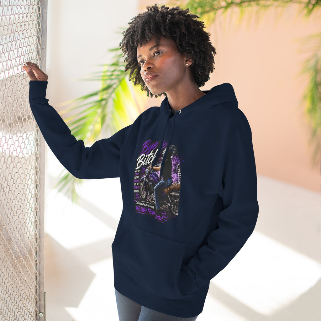 "Bitch" Retro Motorcycle Pullover — Biker Babe Graphic Hoodie