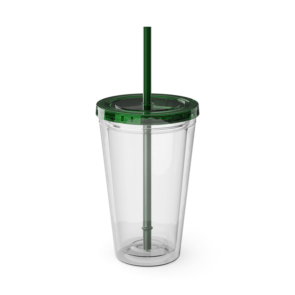 When It Gets Hot Out, I Take My Tops Off - Sunsplash Tumbler with Straw, 16oz