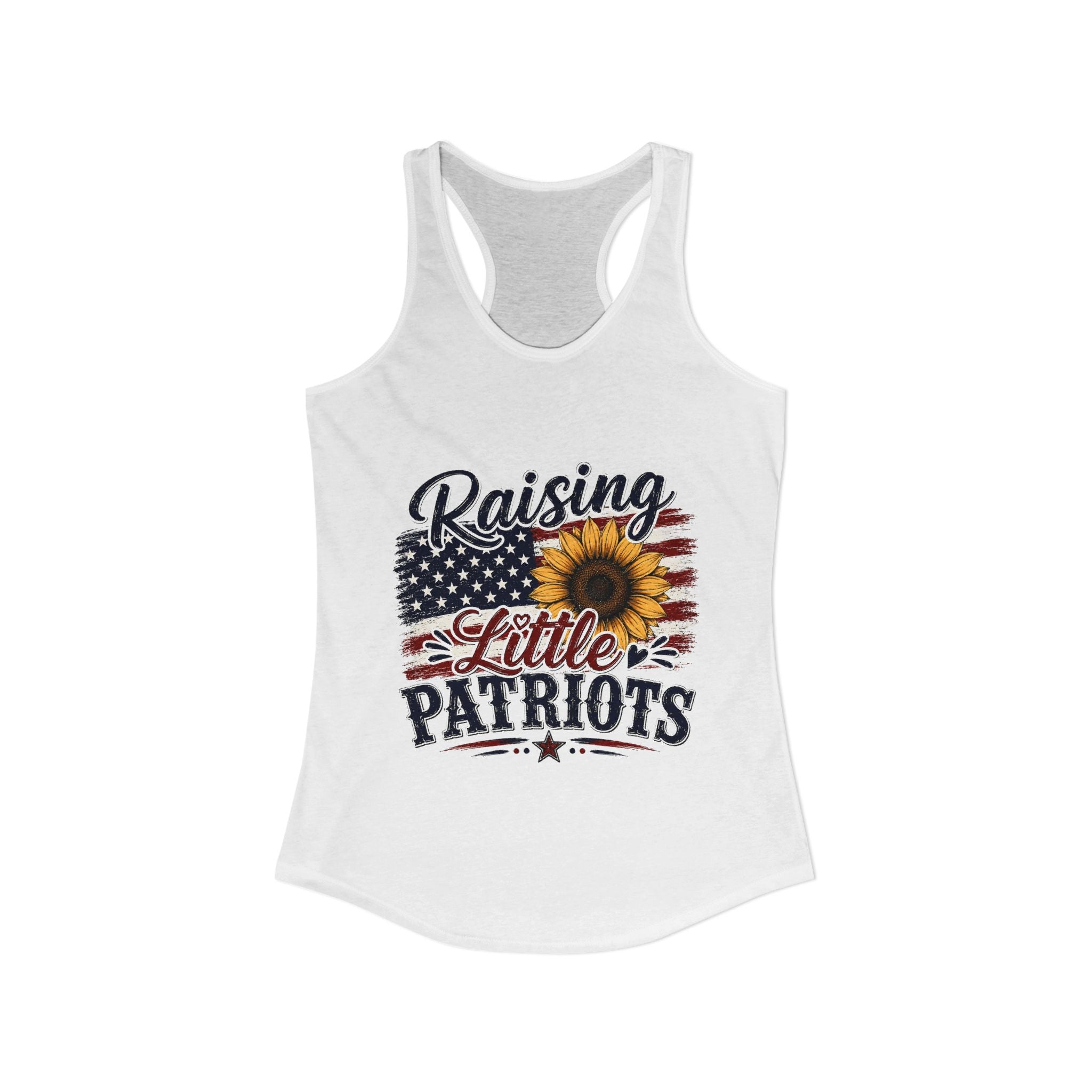 Raising Little Patriots 4th of July Women's Racerback Tank — Patriotic Independence Day Tank Top