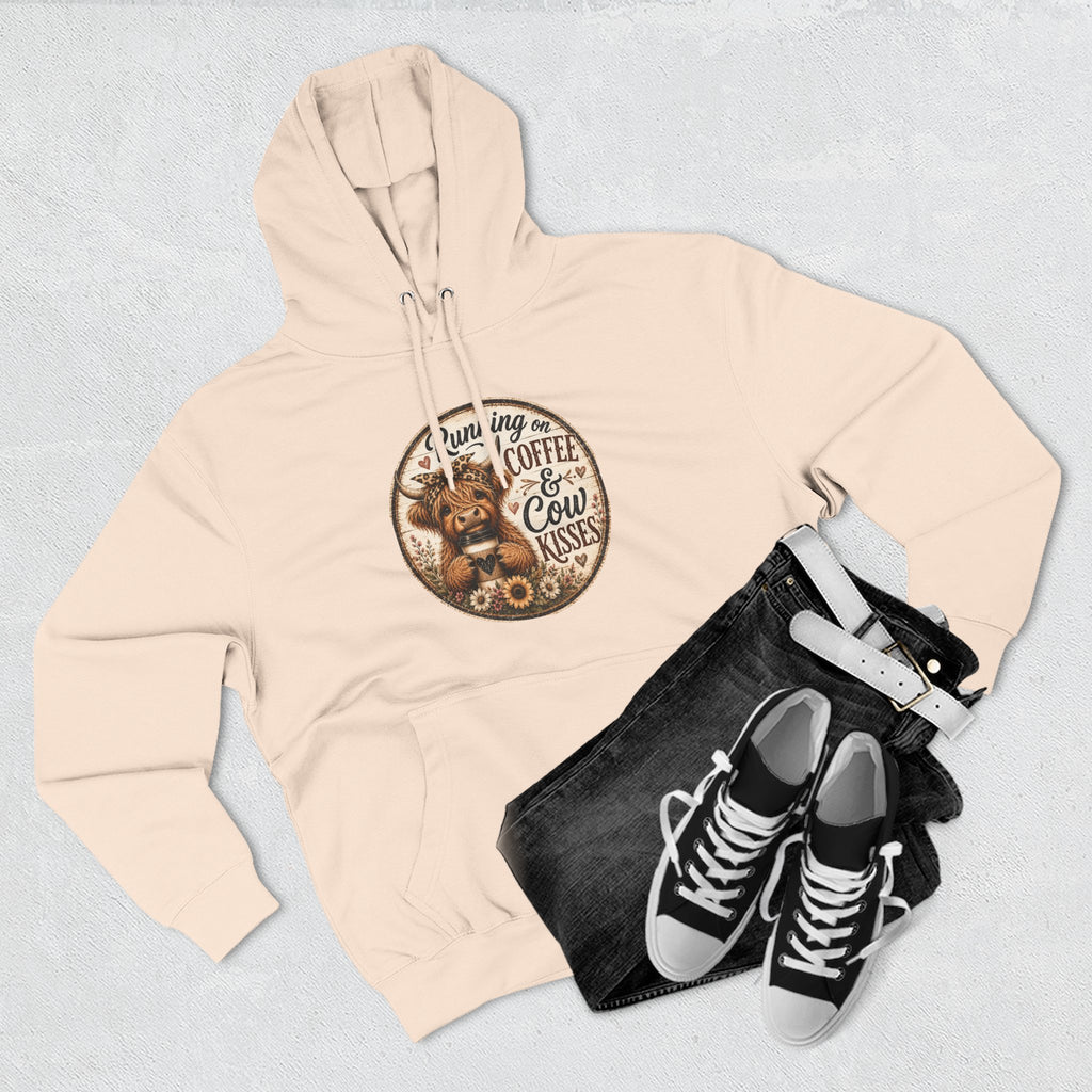 Running on Coffee & Cow Kisses Three-Panel Fleece Hoodie