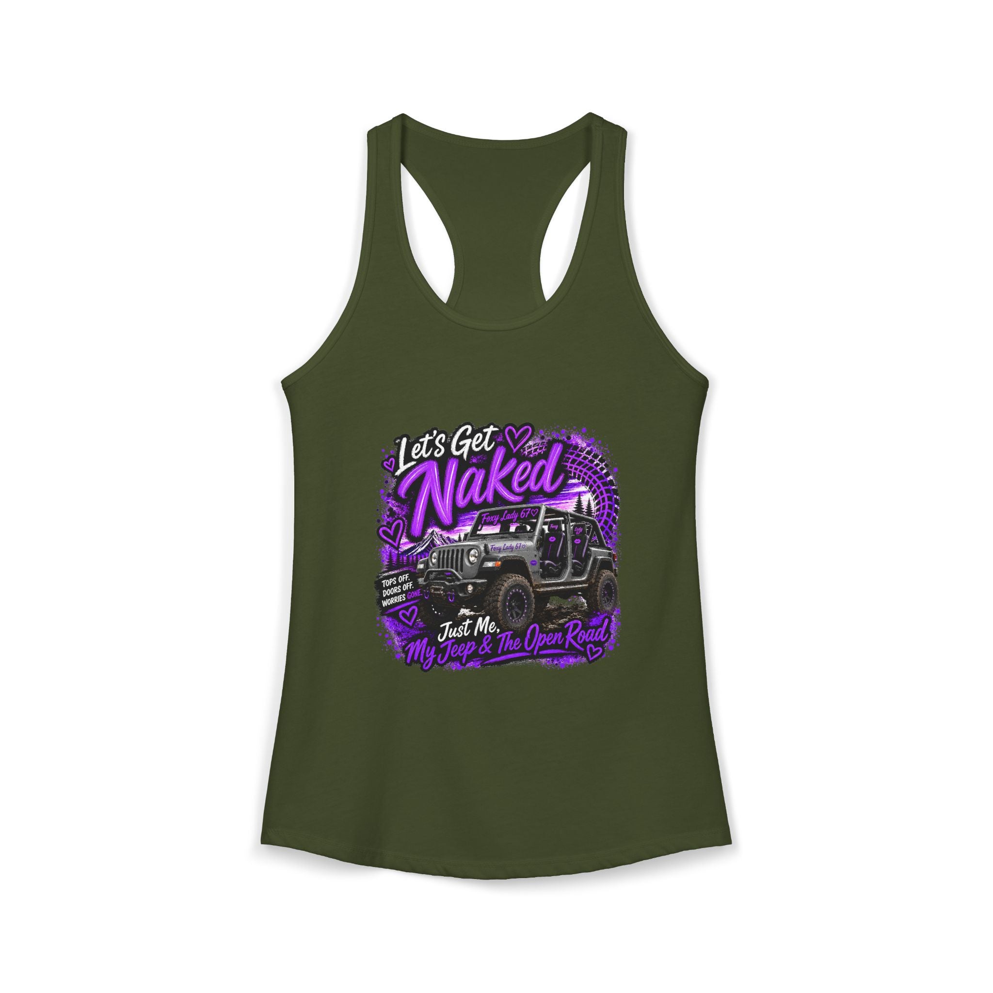 Let's Get Naked Jeep - Women's Ideal Racerback Tank