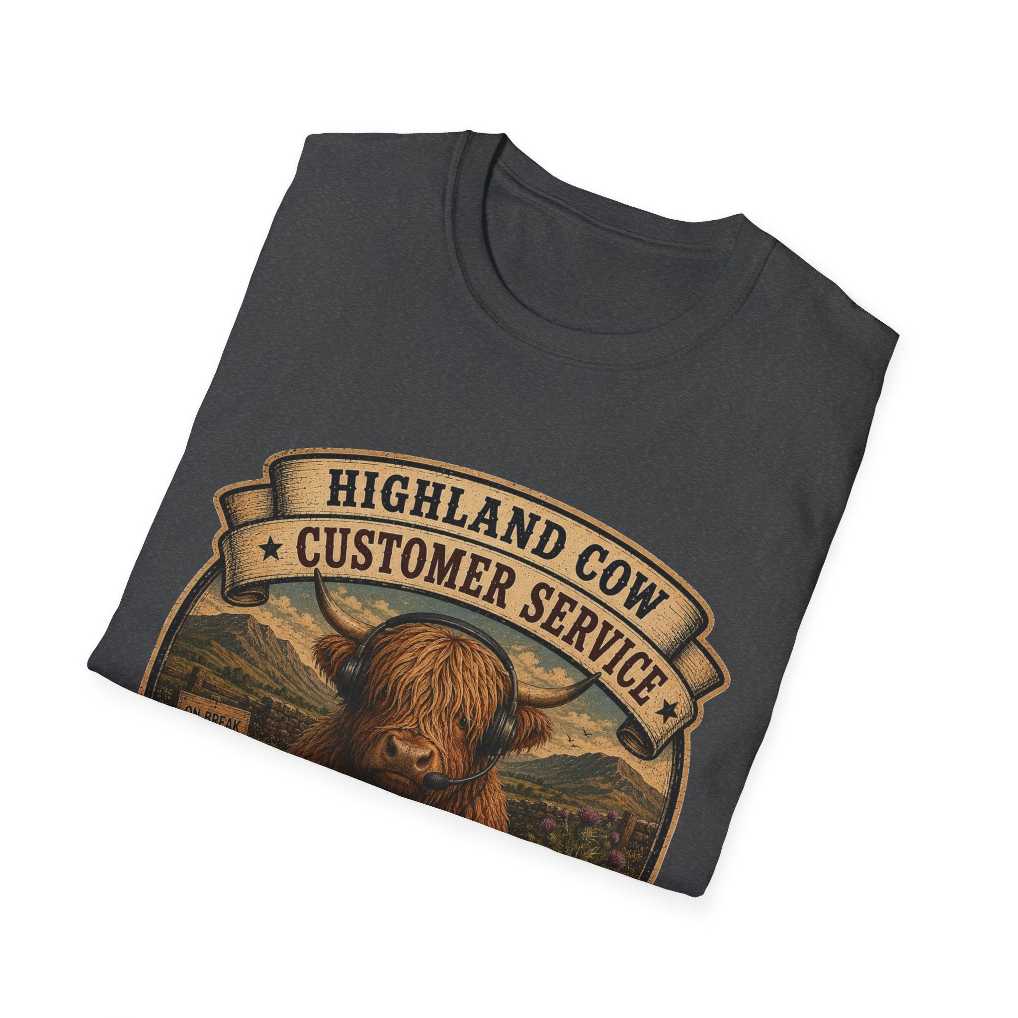 Highland Cow Customer Service Unisex Softstyle T-Shirt