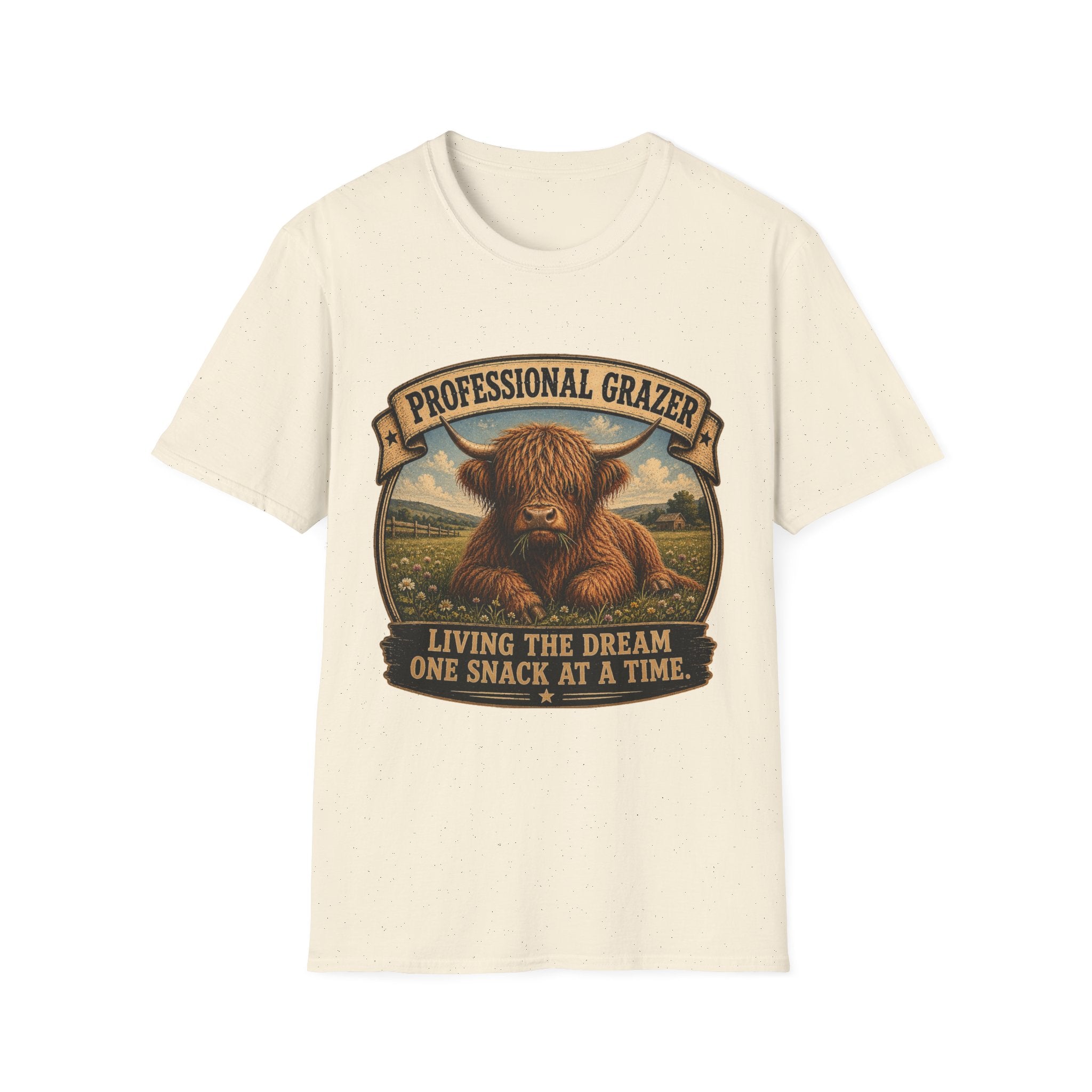 Before and After Coffee Highland Cow Unisex Softstyle T-Shirt