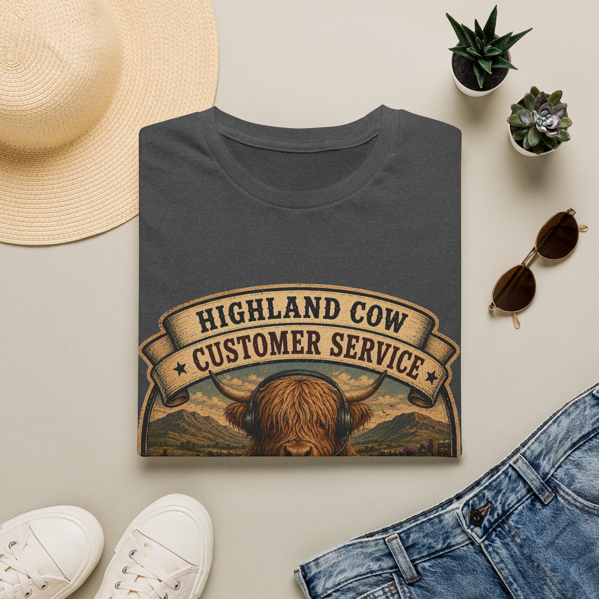 Highland Cow Customer Service Unisex Softstyle T-Shirt