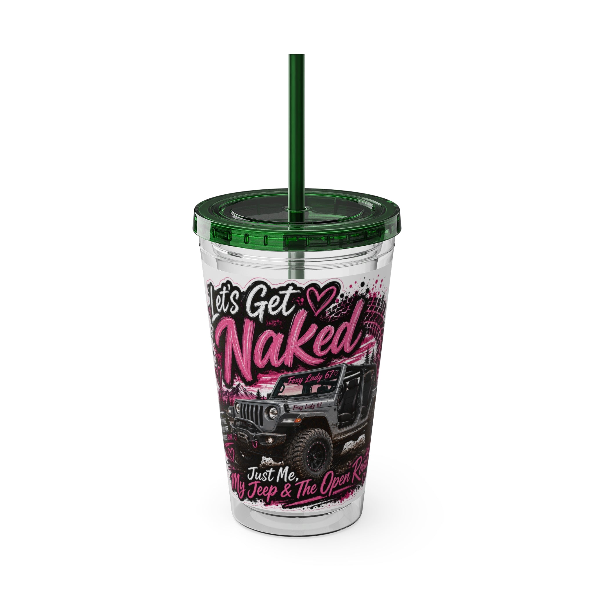 “Let’s Get Naked” Jeep Off‑Road — Straw Cup 16oz Tumbler