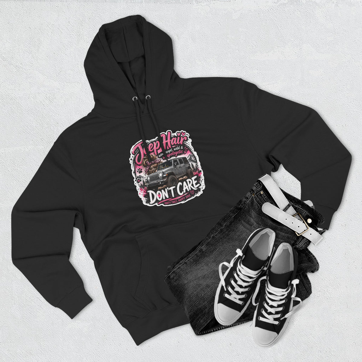 Jeep Hair Don't Care Three-Panel Fleece Hoodie