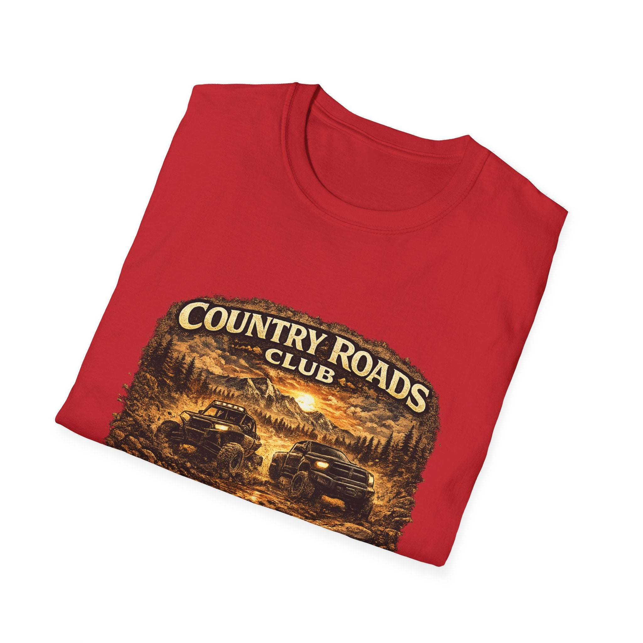 Country Roads Club T-Shirt — Vintage Off-Road Truck Scenic Tee