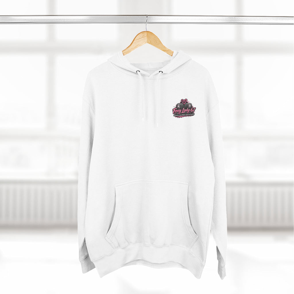 Let's Get Naked Jeep (design on front and back) Three-Panel Fleece Hoodie