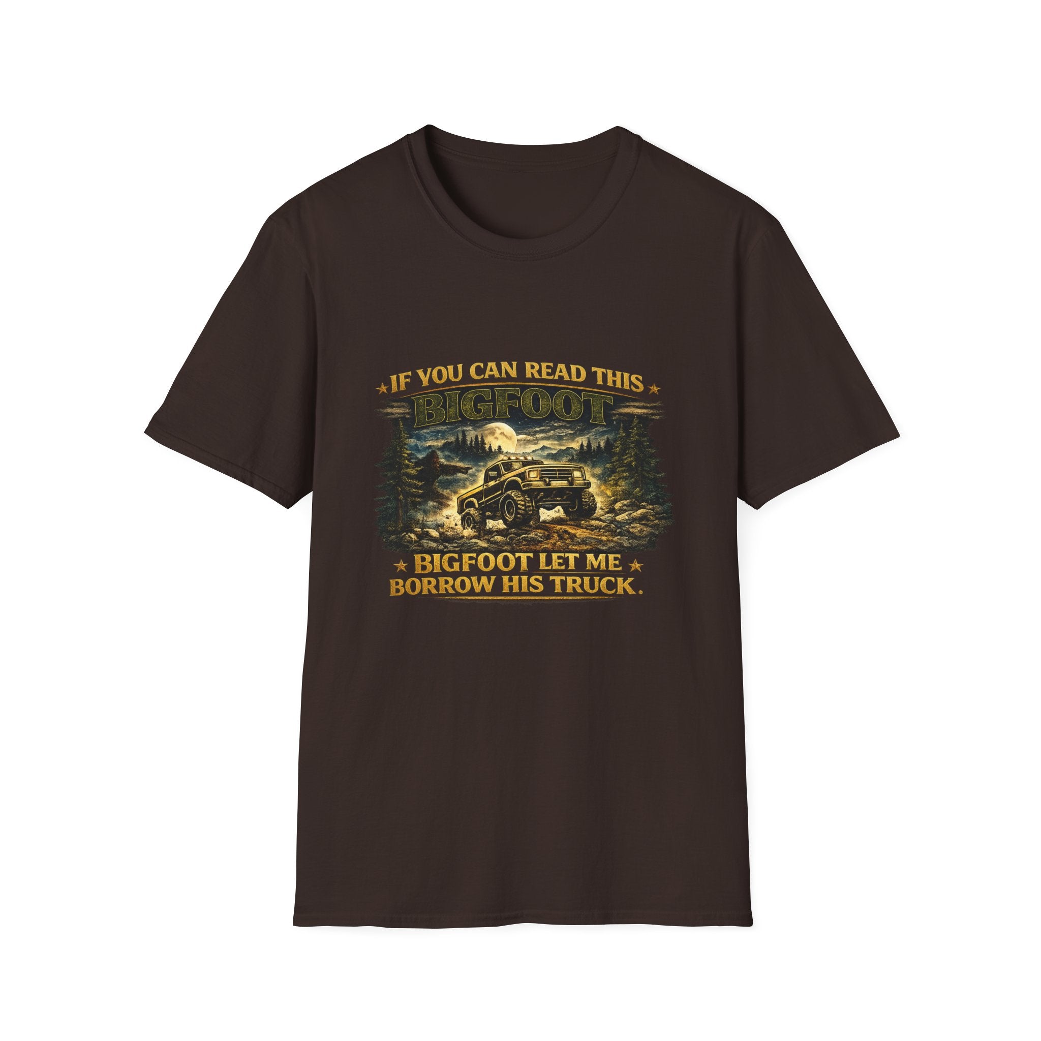 Bigfoot Truck T-Shirt — “If You Can Read This Bigfoot Let Me Borrow His Truck” Graphic Tee