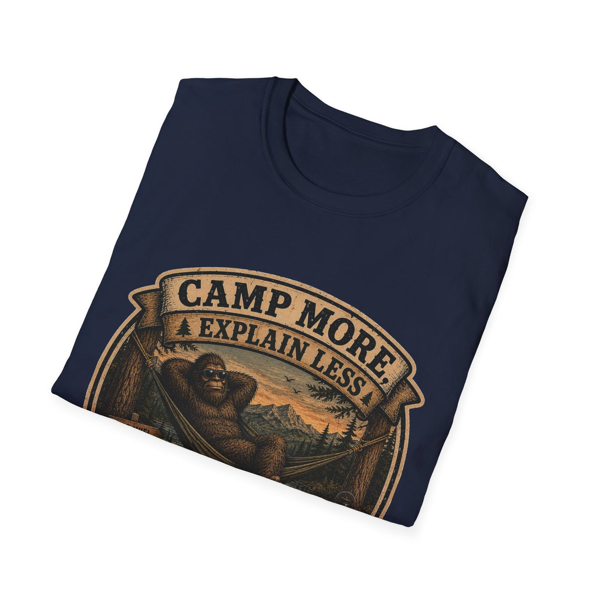 “Camp More, Explain Less” Vintage Camping Graphic Tee — T-Shirt