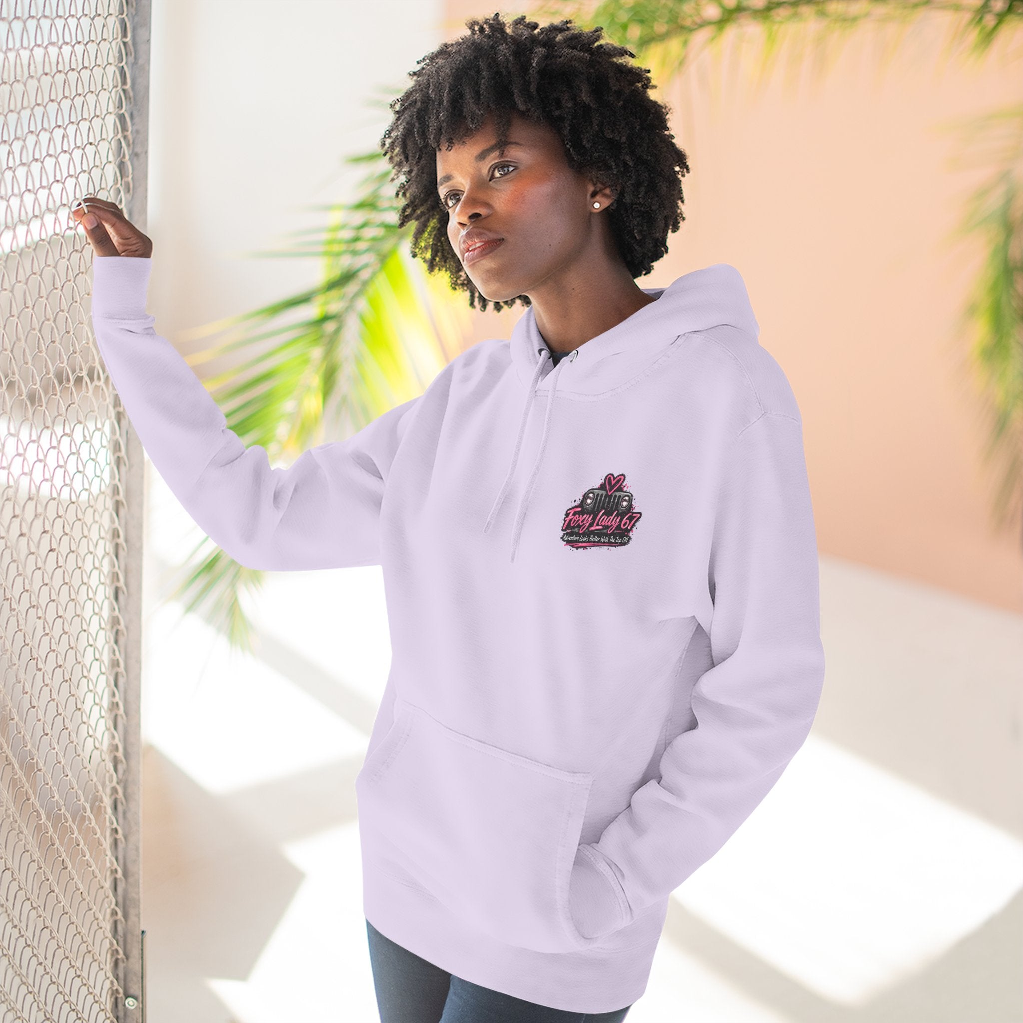 Let's Get Naked Jeep (design on front and back) Three-Panel Fleece Hoodie