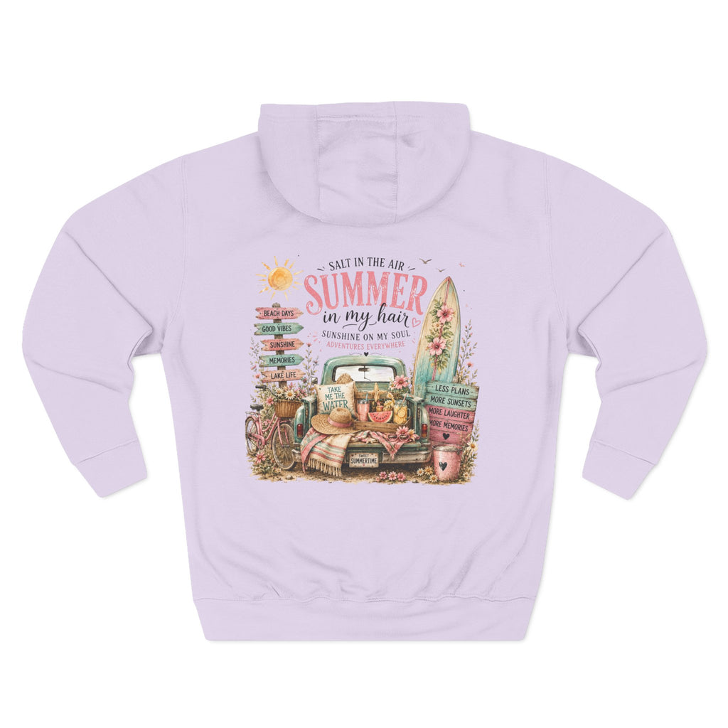 Salt in the Air Summer In my Hair - Women's Pull Over Hoodie