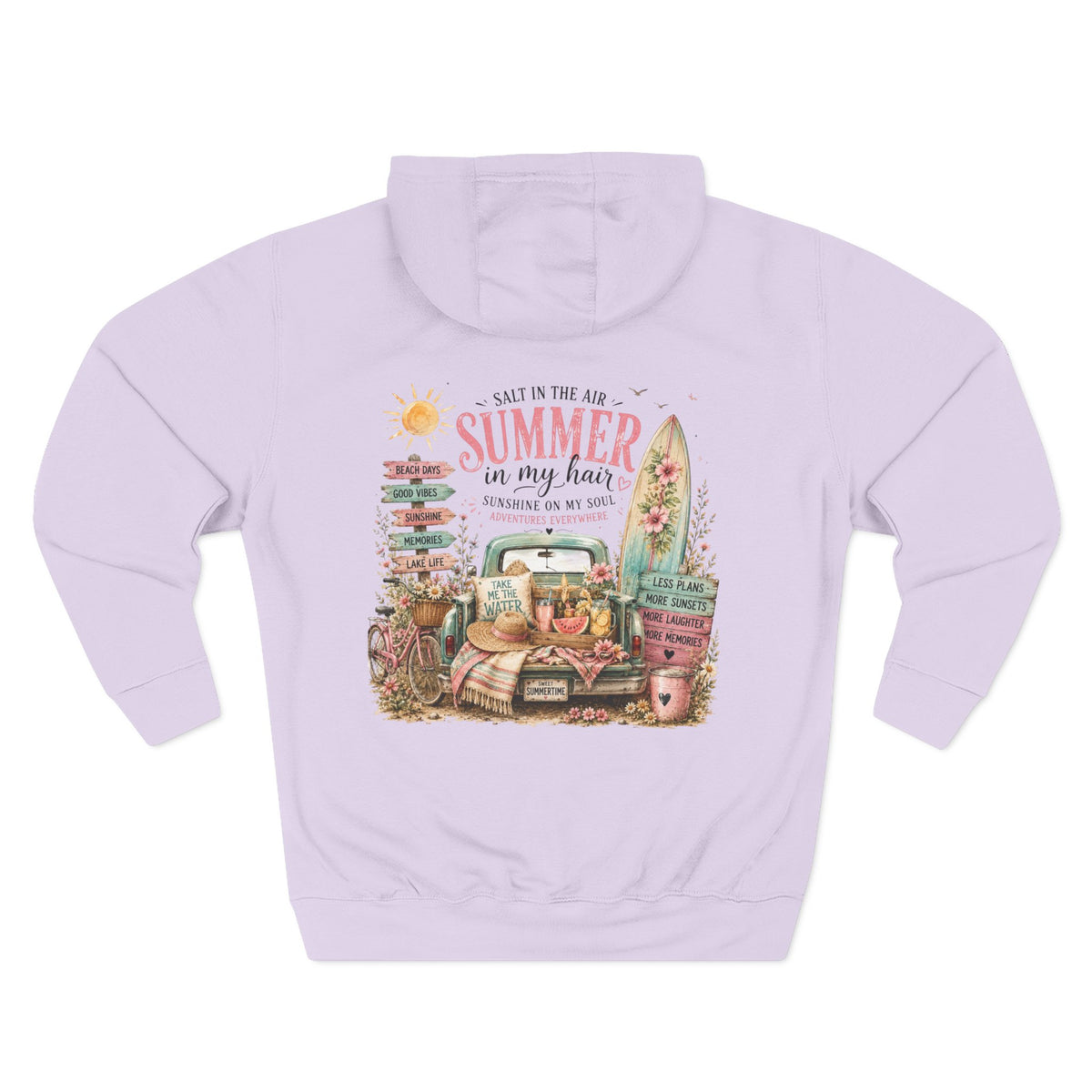 Salt in the Air Summer In my Hair - Women's Pull Over Hoodie