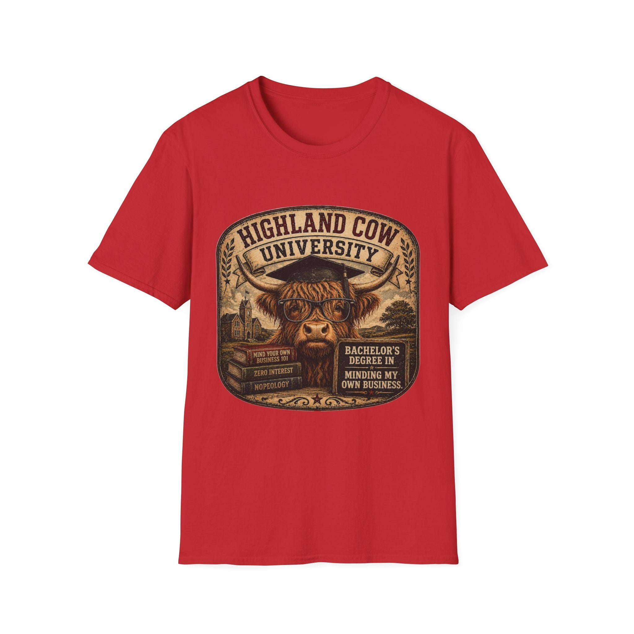 Highland Cow University Unisex Softstyle T-Shirt
