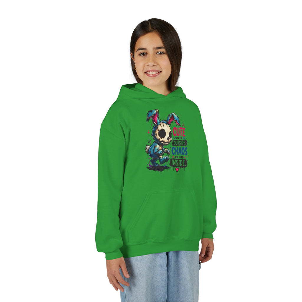 Cute on the Outside Choas on the Inside Youth Heavy Blend Hooded Sweatshirt