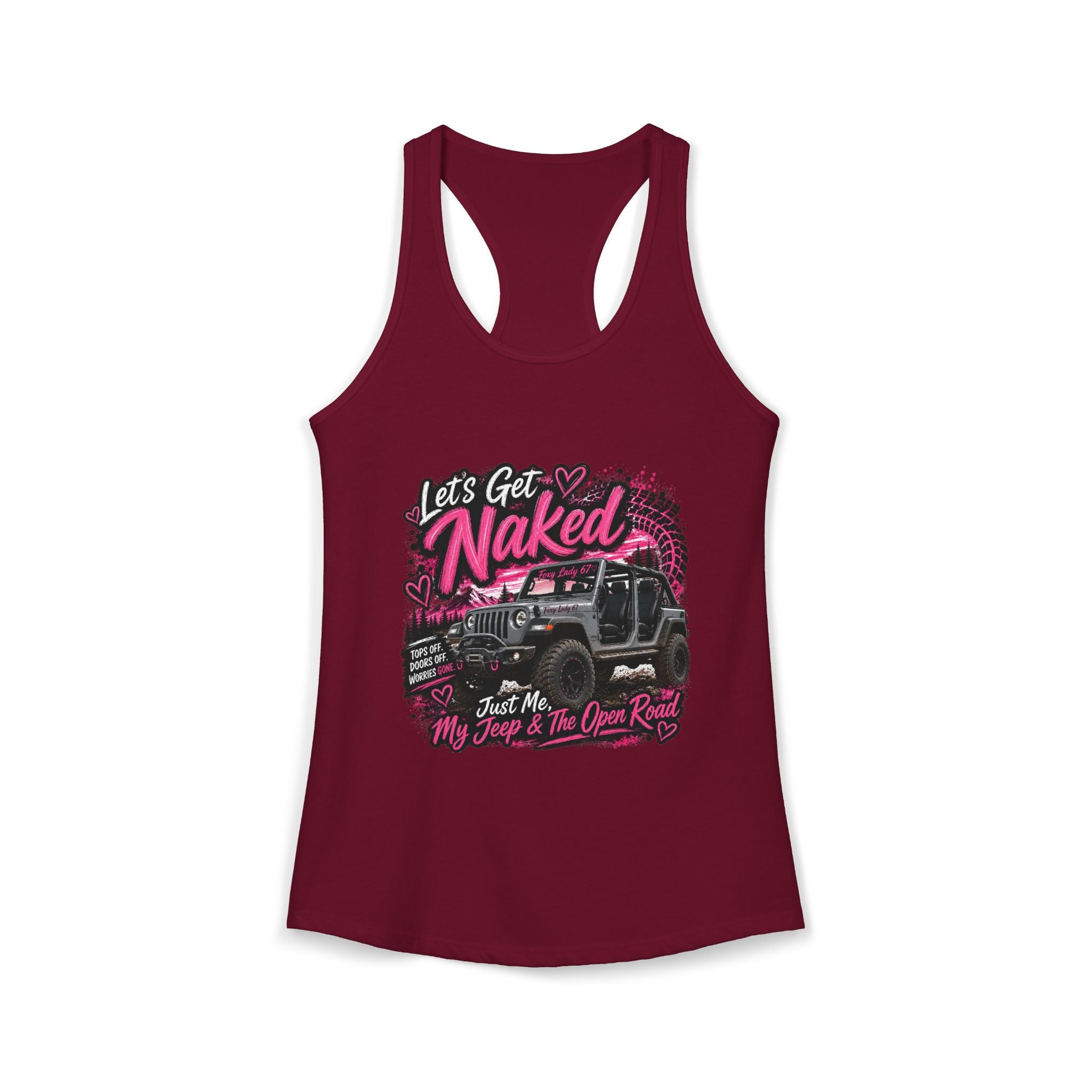 Let's Get Naked Jeep Women's Ideal Racerback Tank