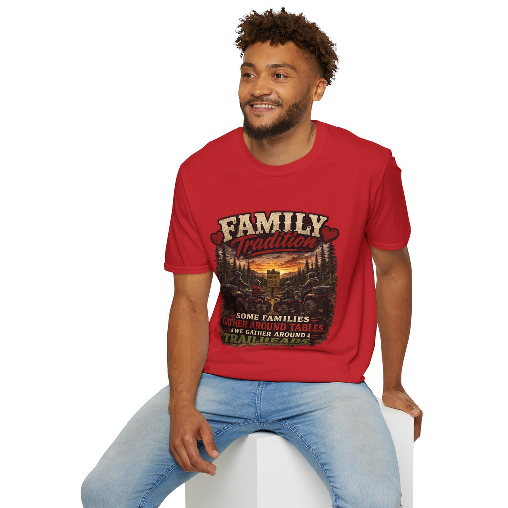 Family Tradition T-Shirt — Vintage Cabin Sunset Graphic Tee