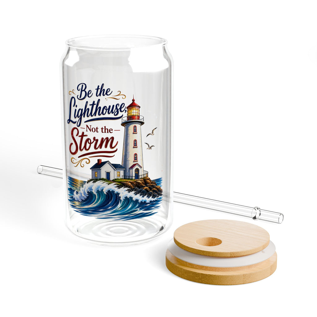 Be The Lighthouse Not the Storm Glass Straw Cup, 16oz