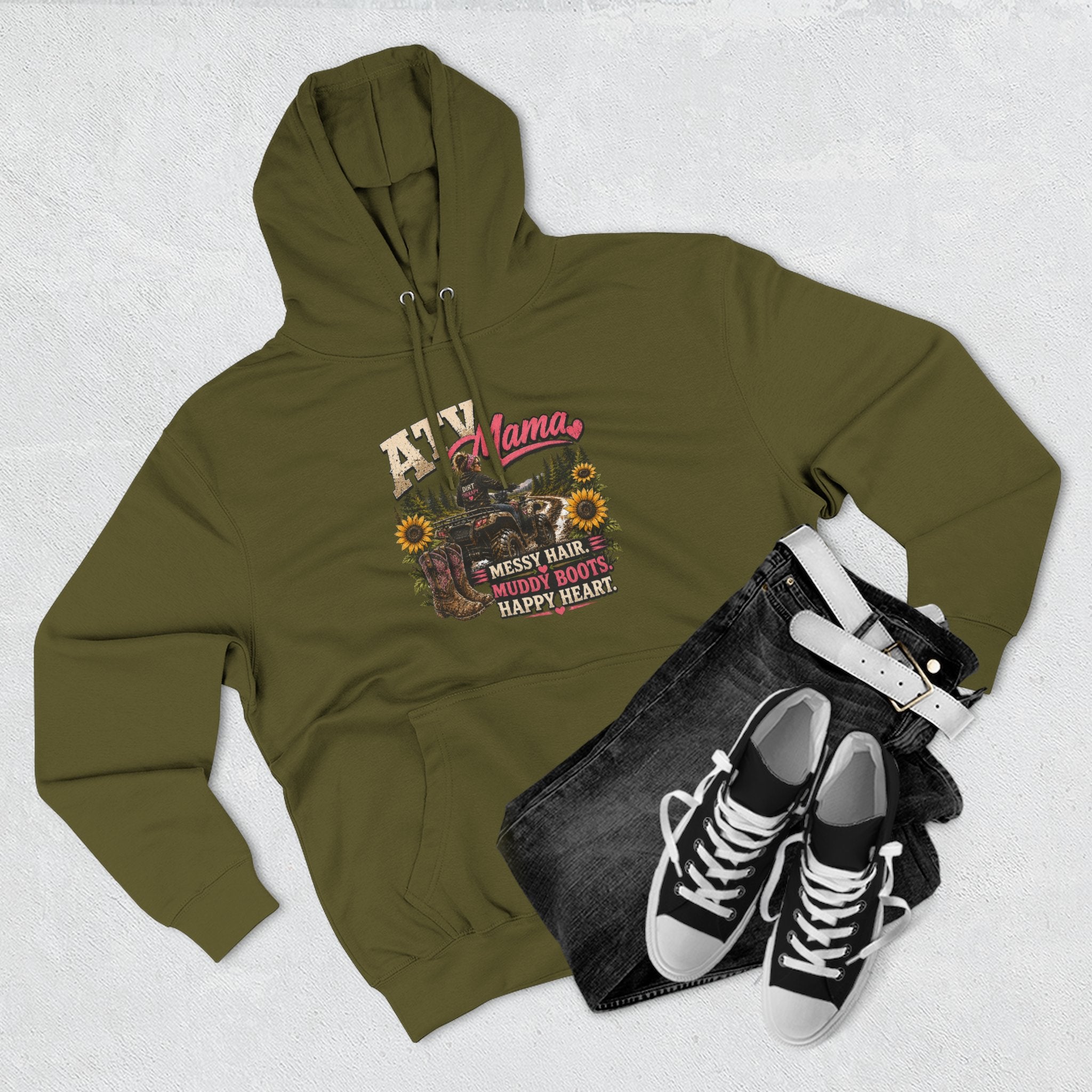 Mama Farm Hoodie — Messy Hair, Muddy Boots Graphic Sweatshirt