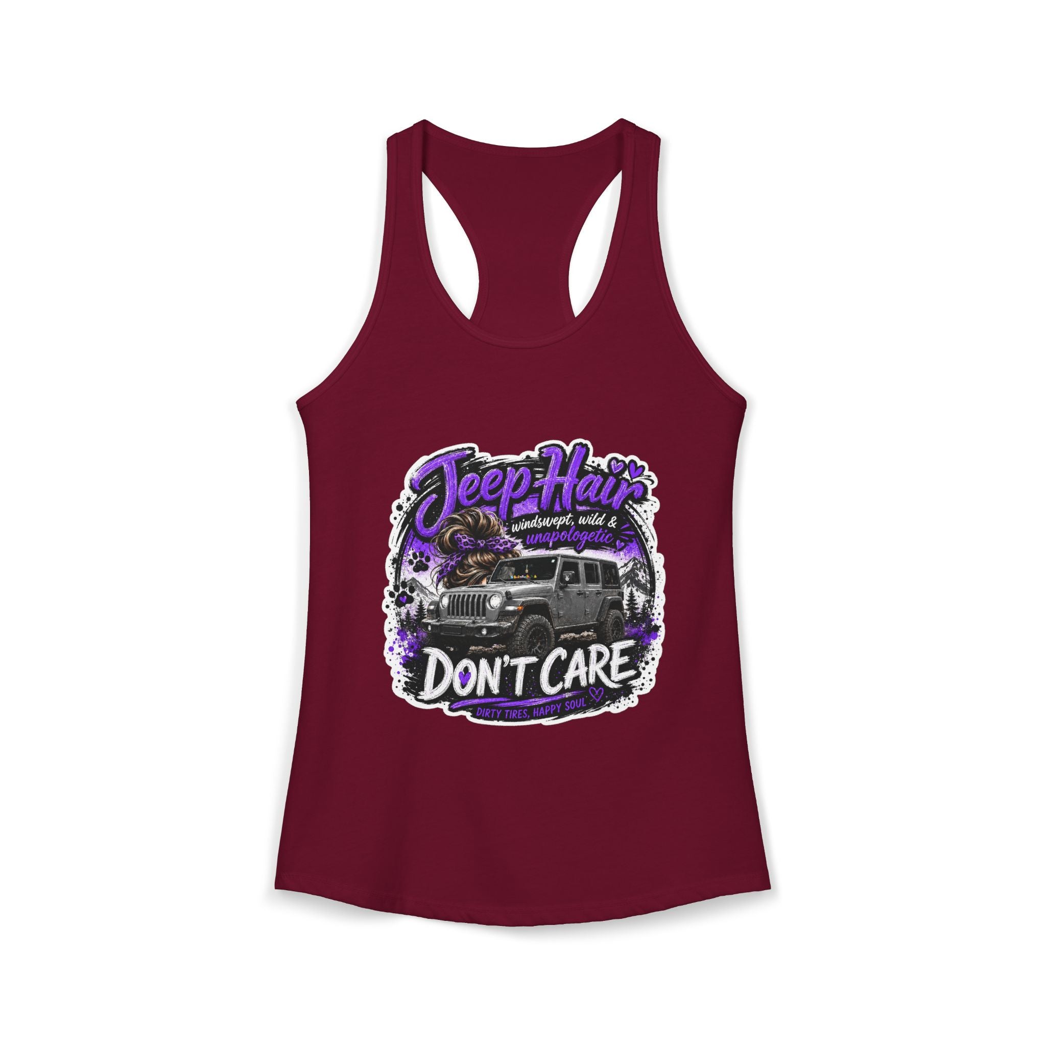 Jeep Hair Don't Care Jeep Women's Ideal Racerback Tank