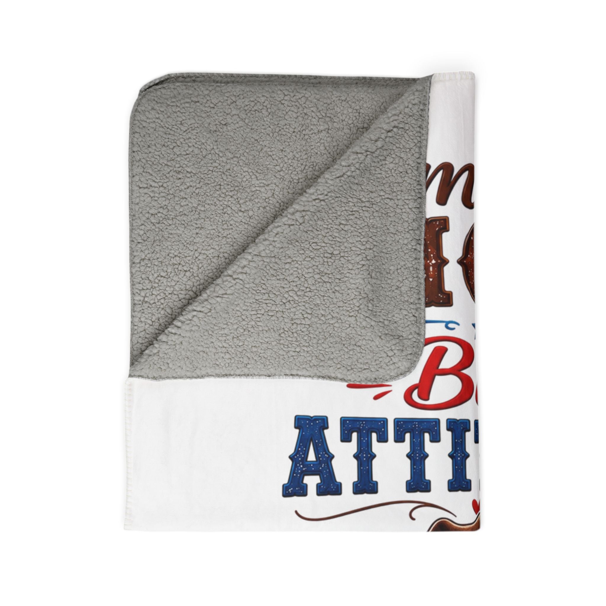 Small Moo Big Attitude Highland Cow Fleece Sherpa Blanket
