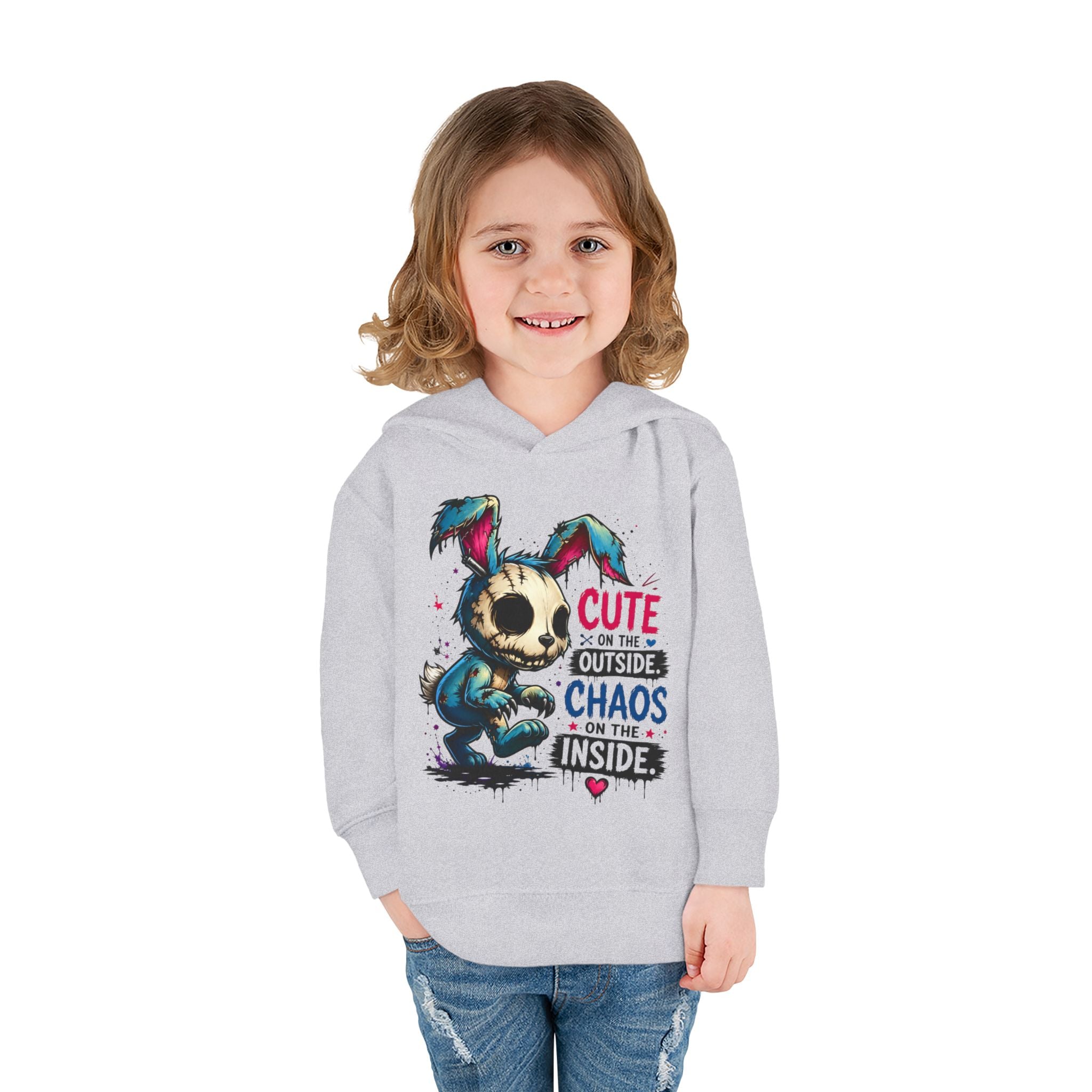 Cute on the outside Choas on the inside Toddler Pullover Fleece Hoodie