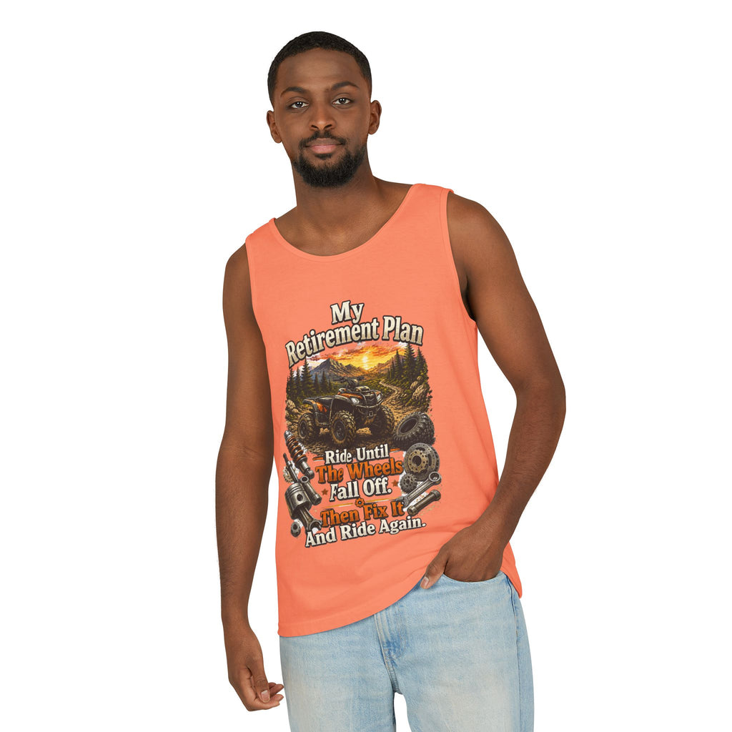 Retirement Plan ATV Tank Top — "Ride Until The Wheels Fall Off" Off‑Road Sunset Tank