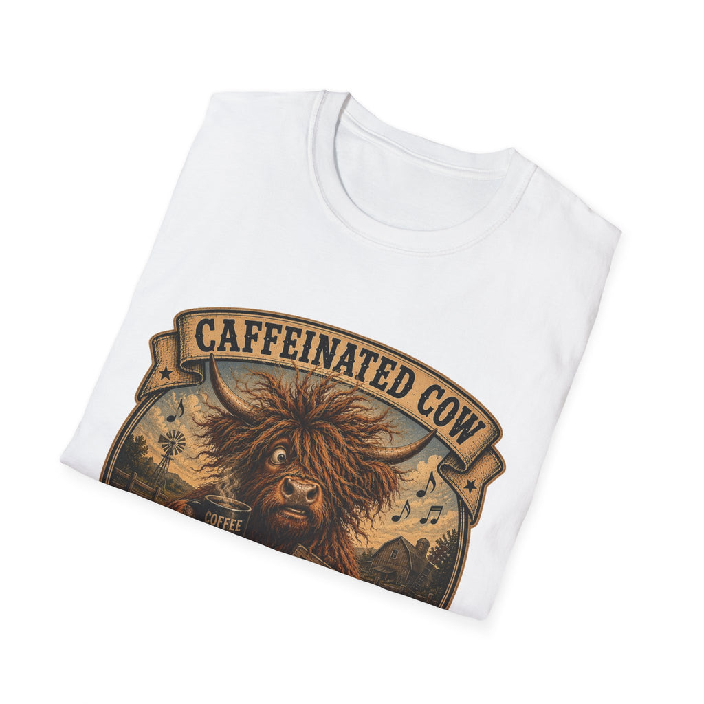 Caffeinated Cow Unisex Softstyle T-Shirt