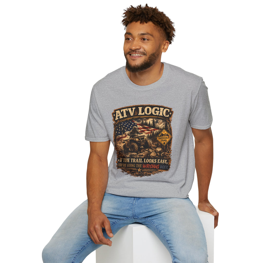 ATV Logic T‑Shirt — American Flag Off‑Road ATV Graphic Tee