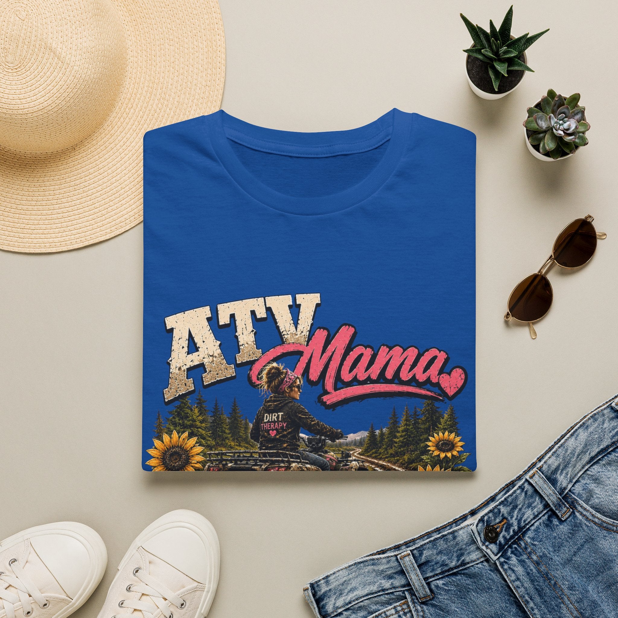 ATV Mama T-Shirt — Messy Hair, Muddy Boots Graphic Tee for Moms