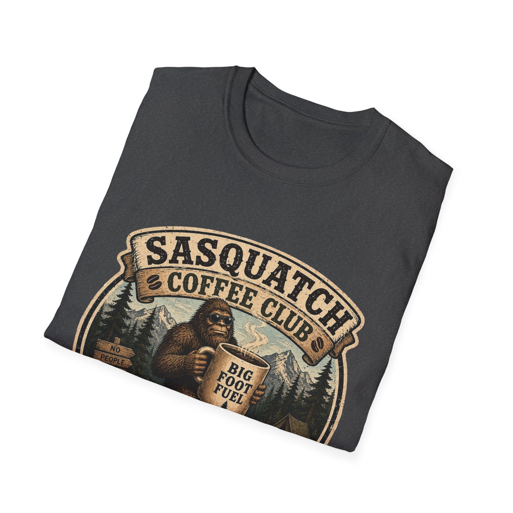 Sasquatch Coffee Club T-Shirt — "Running on Caffeine and Bad Decisions"