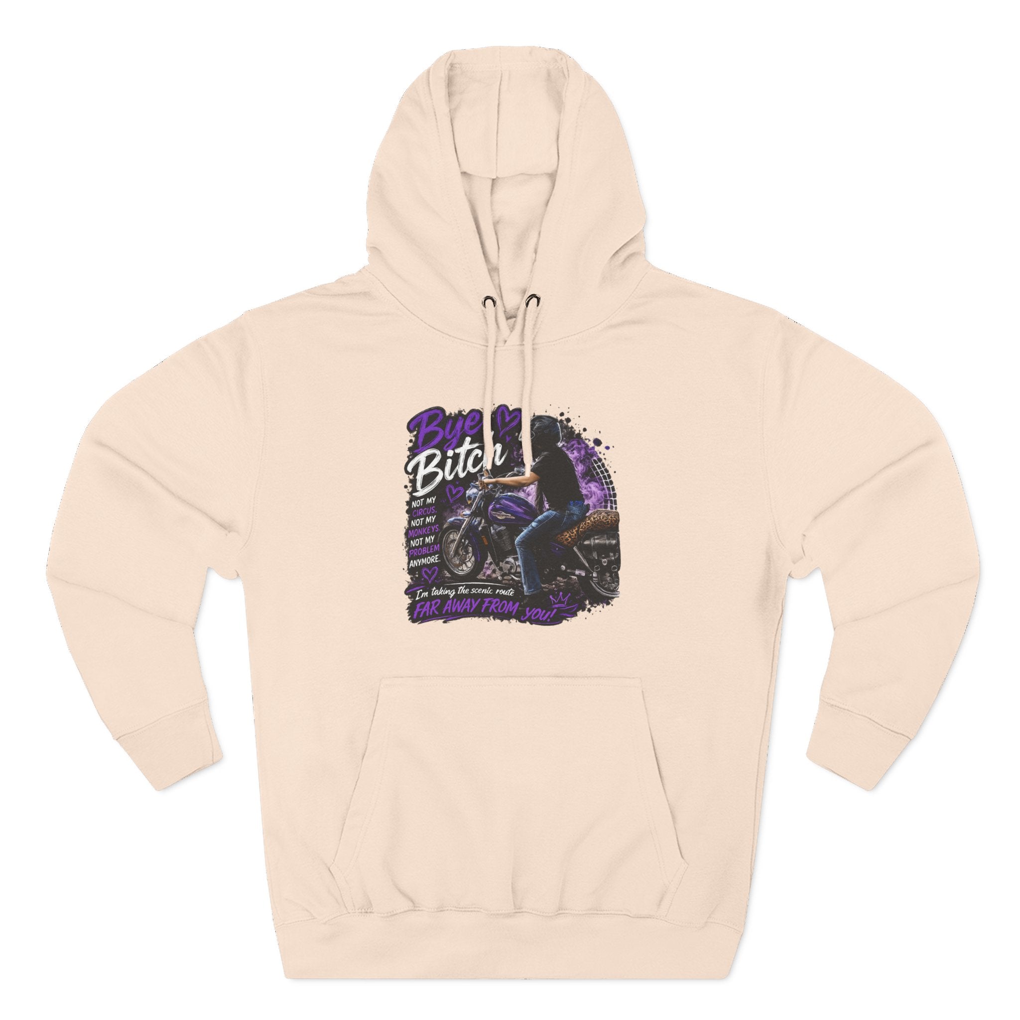 "Bitch" Retro Motorcycle Pullover — Biker Babe Graphic Hoodie